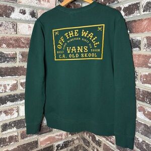 Vans Off The Wall 1966 C.A Old Skool Retro Graphic Dark Evergreen Crewneck